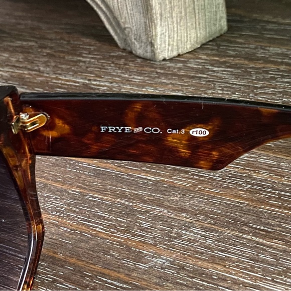 FRYE‎ & CO Oversized Square Tortoise Shell Chunky Sunglasses 100% UV Protection - Picture 8 of 11
